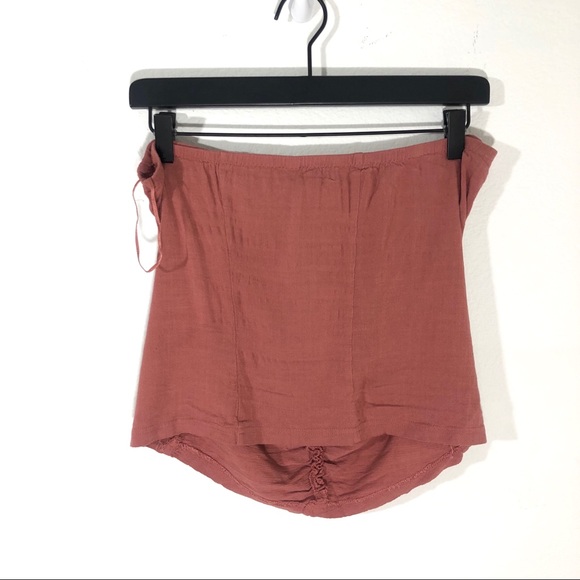 Free People Bow Wow Tube Top Dusty Rose Pink Large - Picture 3 of 4